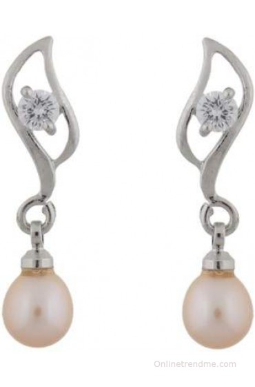 Classique Designer Jewellery Leaf Shape Pearl Alloy Drop Earring